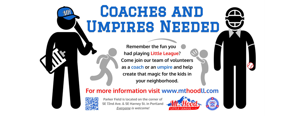 Coaches and Umps Wanted